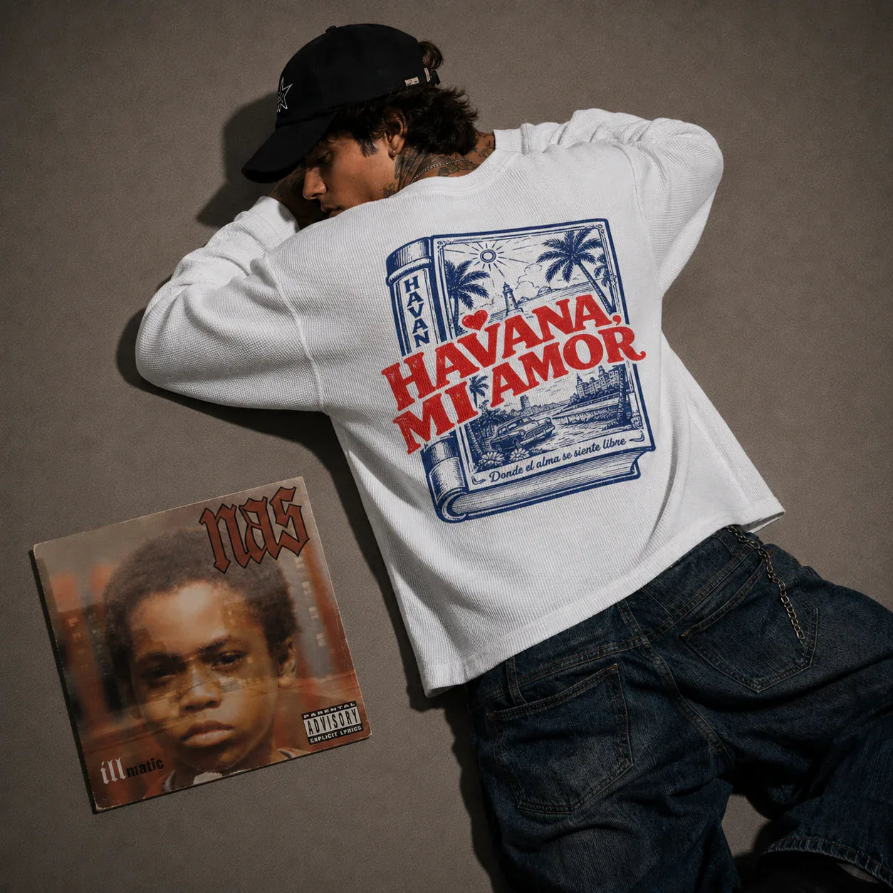 Havana Archives Waffle Knit by 9000M – oversized fit view