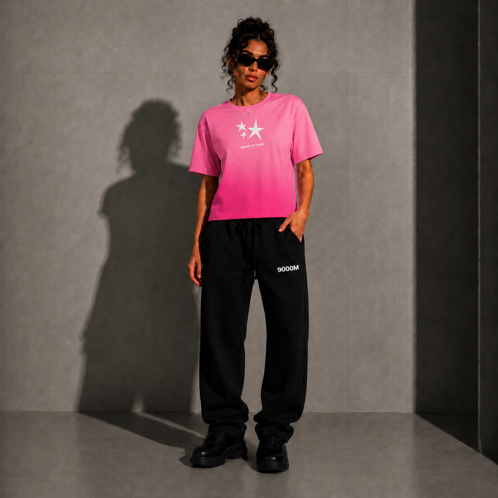 9000M Essential Black Jogger – 290 GSM Heavyweight Streetwear