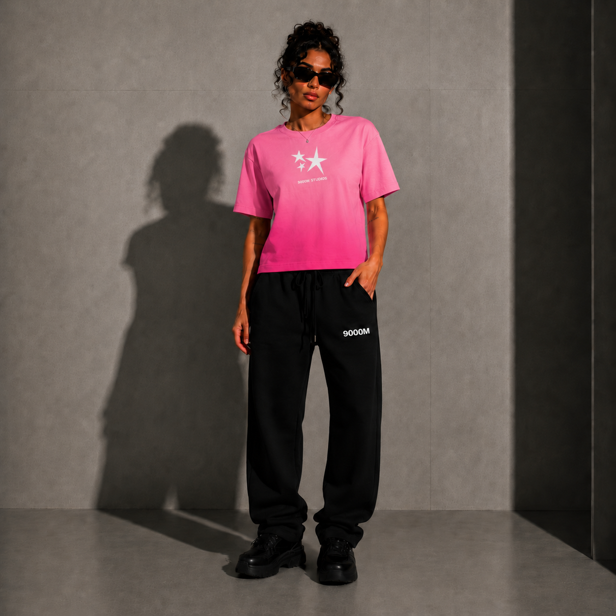 9000M Essential Black Jogger – 290 GSM Heavyweight Streetwear