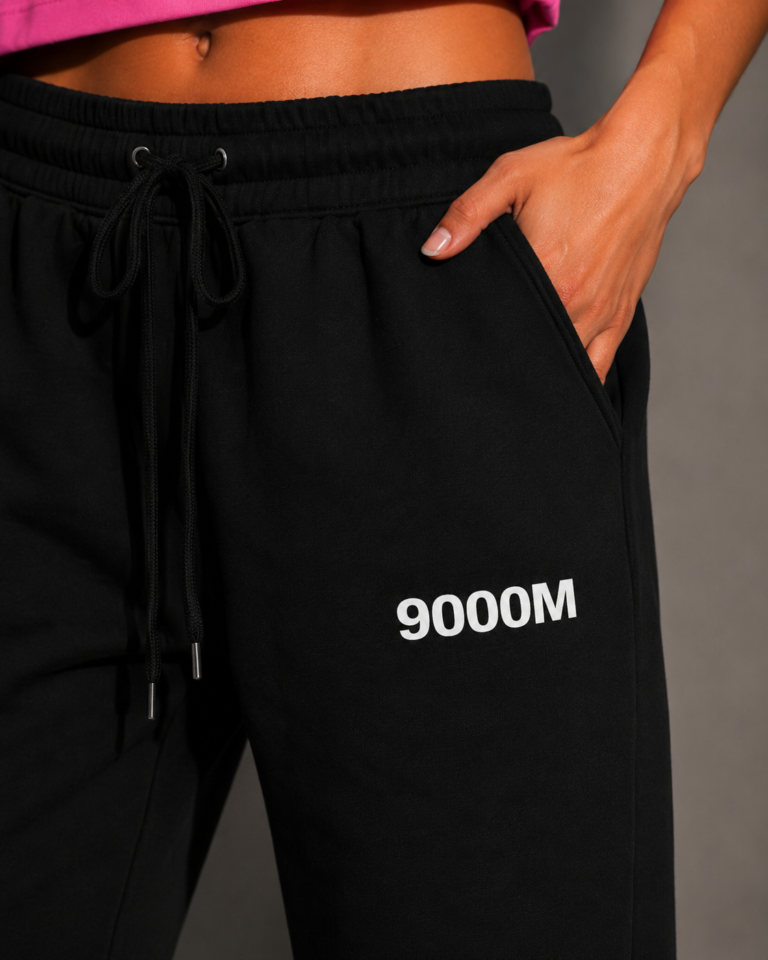 9000M Essential Black Jogger – 290 GSM Heavyweight Streetwear