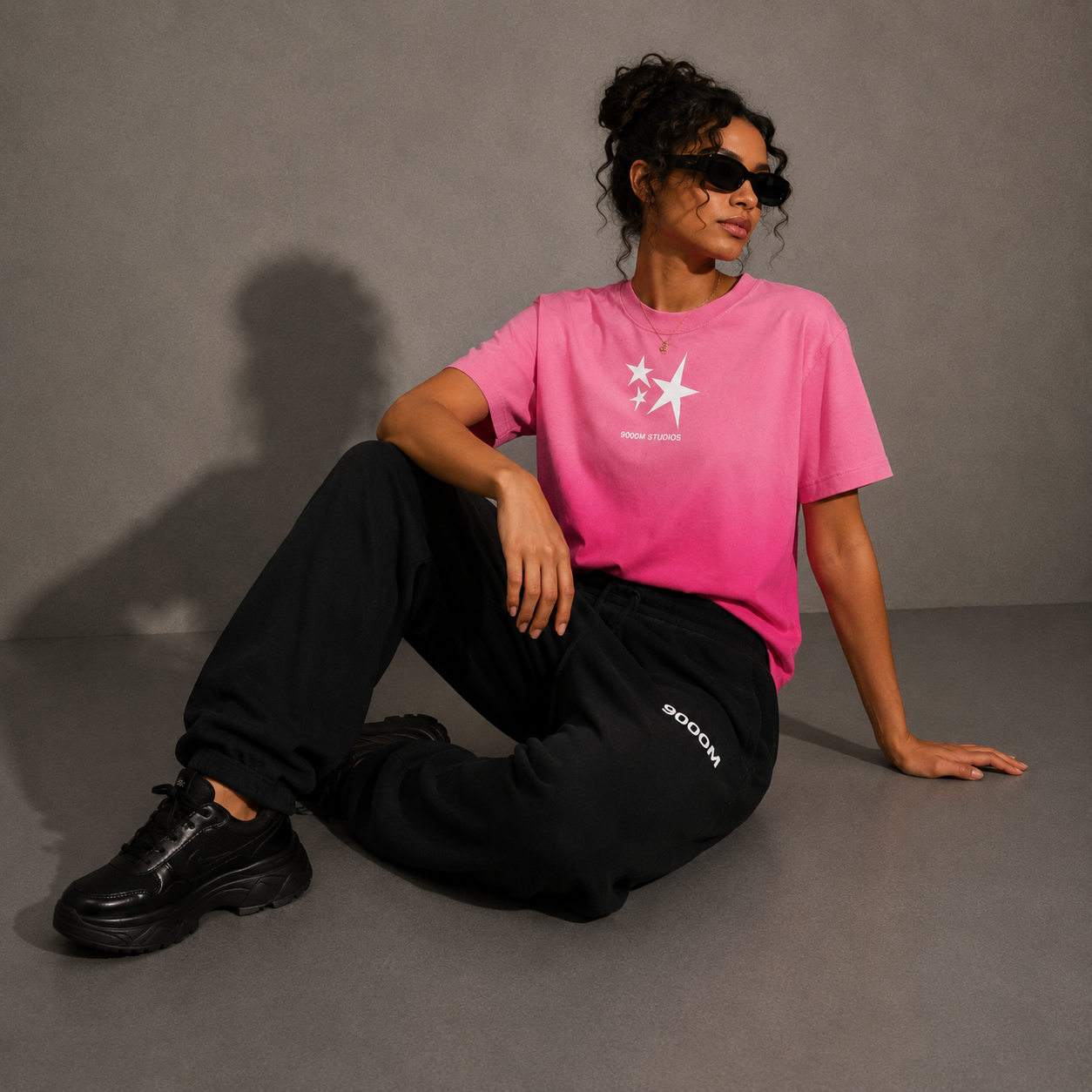9000M Essential Black Jogger – 290 GSM Heavyweight Streetwear