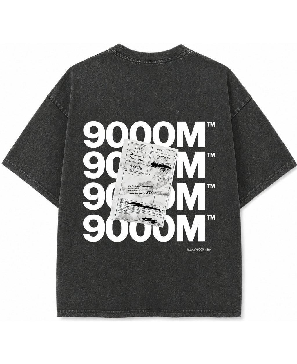 Vintage Fade Wash Oversized T-shirt Back Design