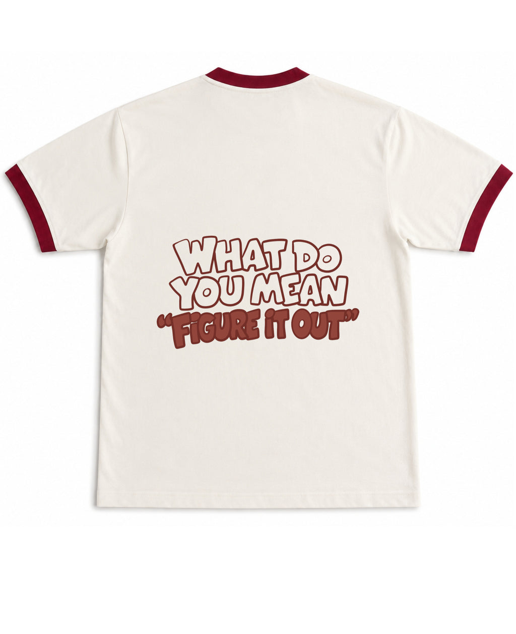 Off White & Maroon Ringer tee Back Design