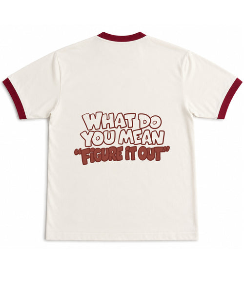 Off White & Maroon Ringer tee Back Design