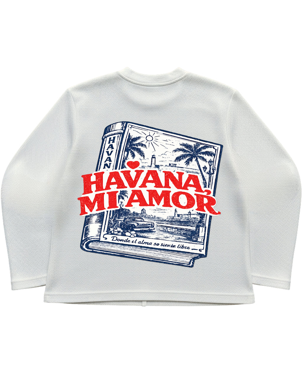 Off-white waffle knit oversized full-sleeve Back Design