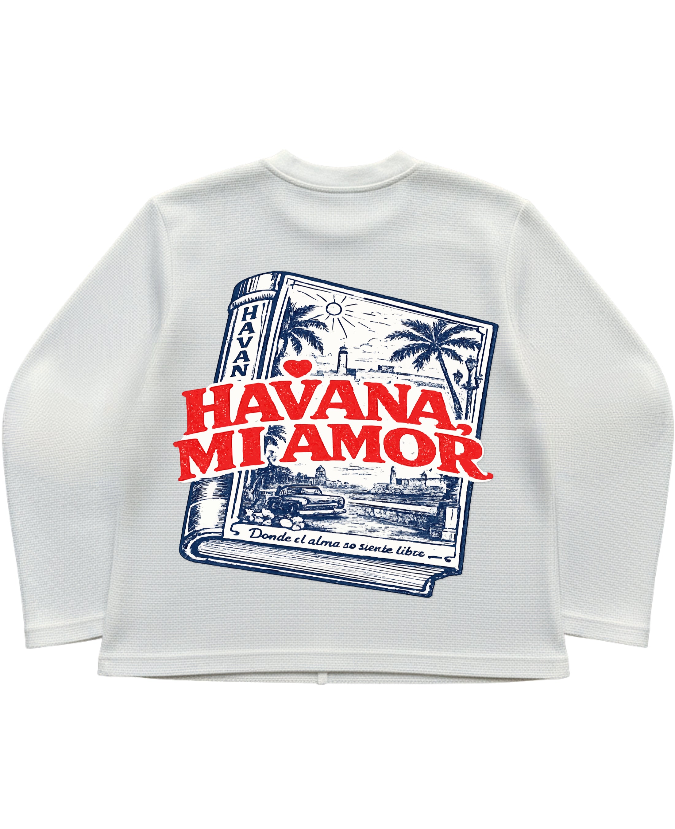 Off-white waffle knit oversized full-sleeve Back Design