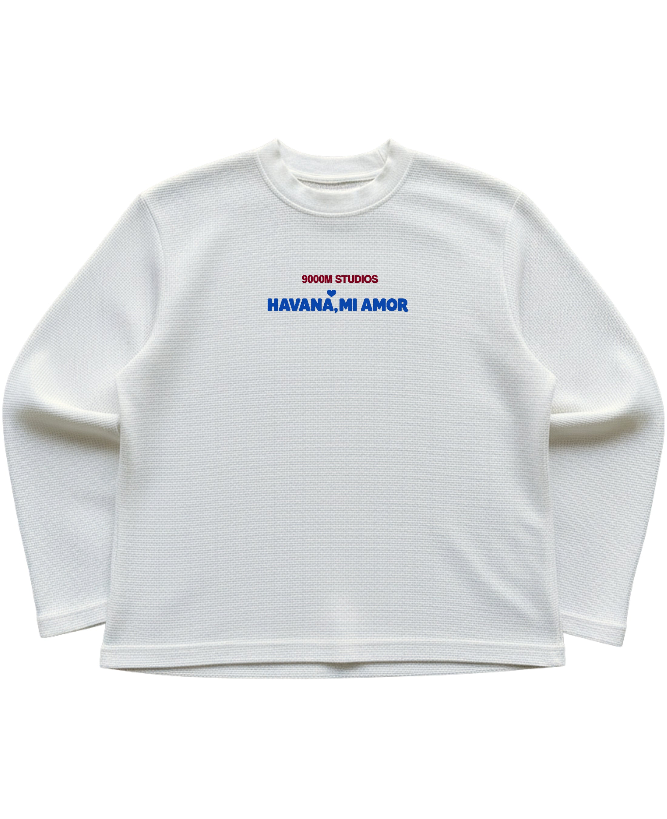 Off-white waffle knit oversized full-sleeve Front Design