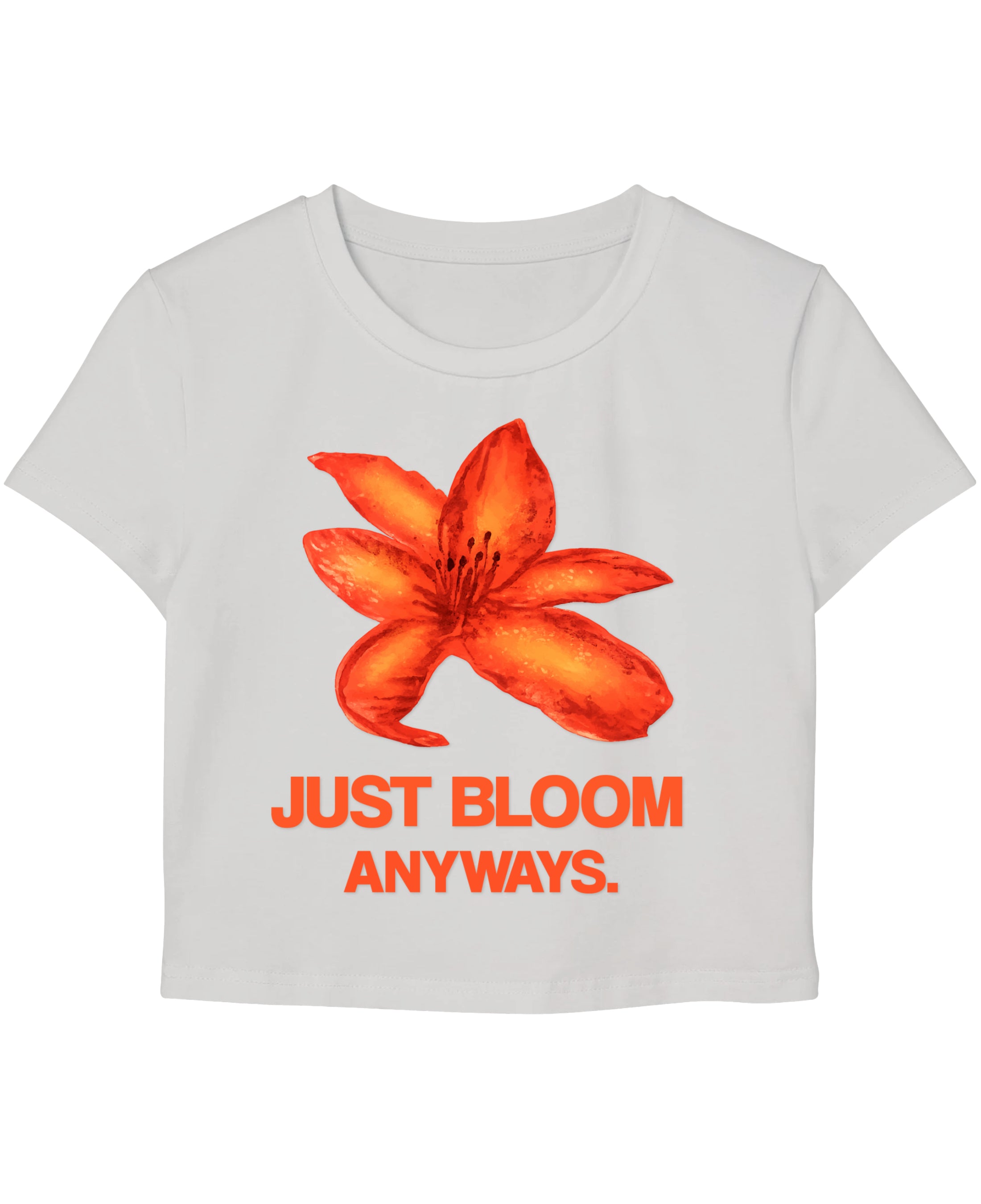 White Baby Tee Front Design