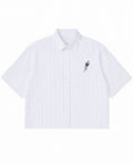 Blue Striped Oxford Boxy Shirt Front Design