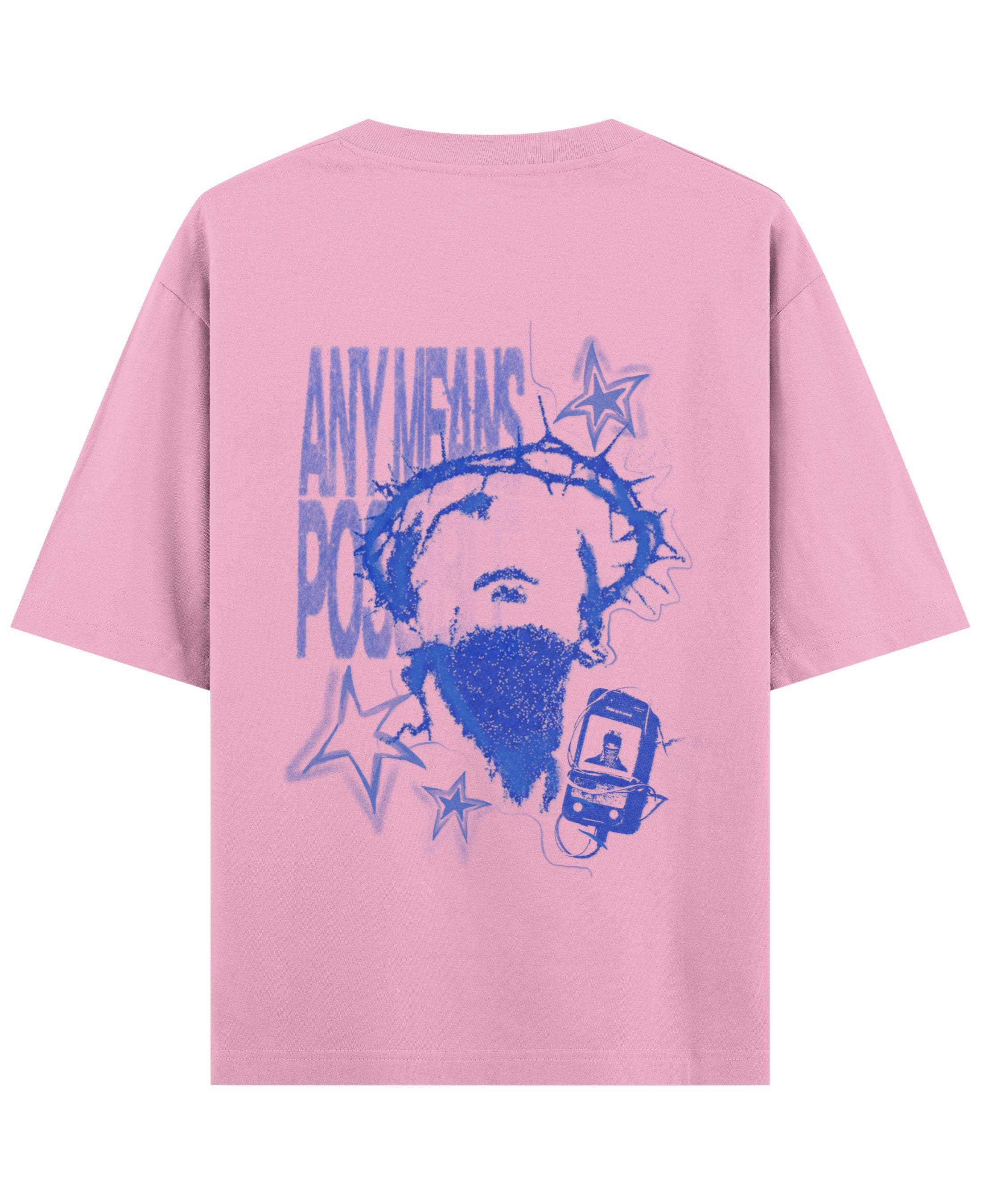 Baby Pink Oversized T-Shirt Back Design