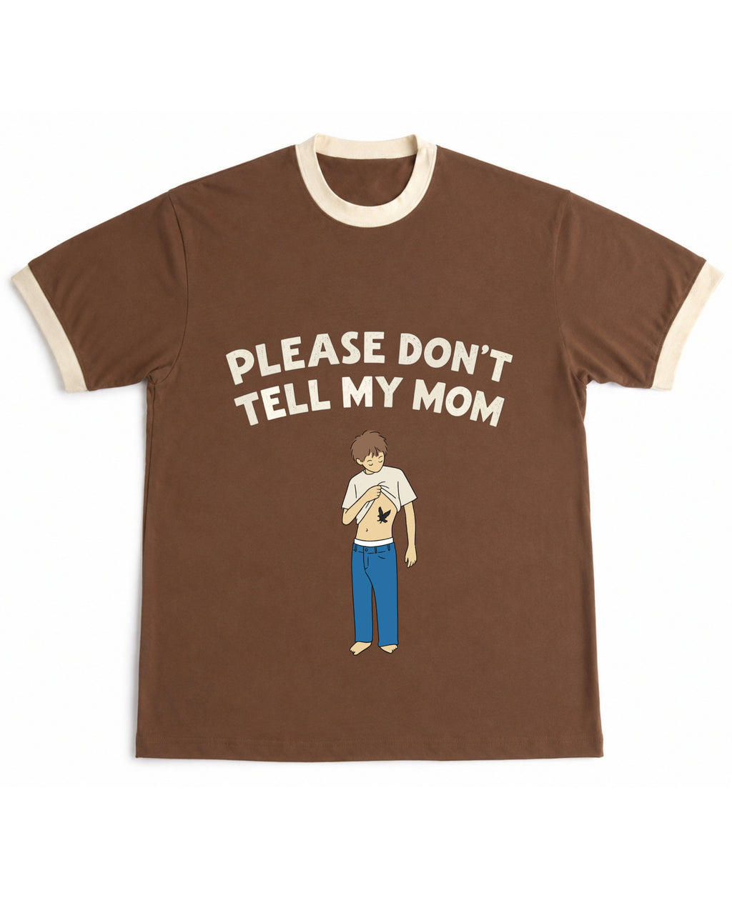 Mousse & Cream Ringer tee Front Design