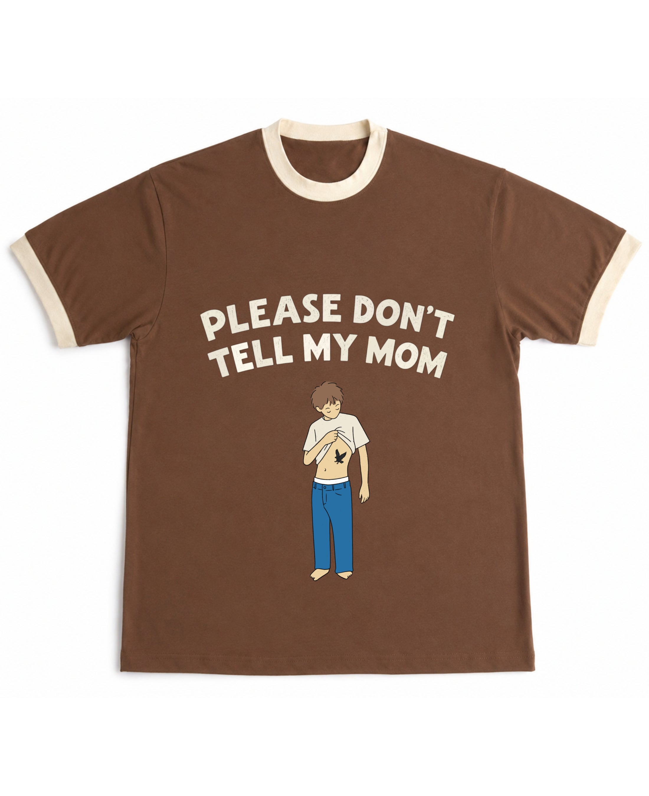 Mousse & Cream Ringer tee Front Design