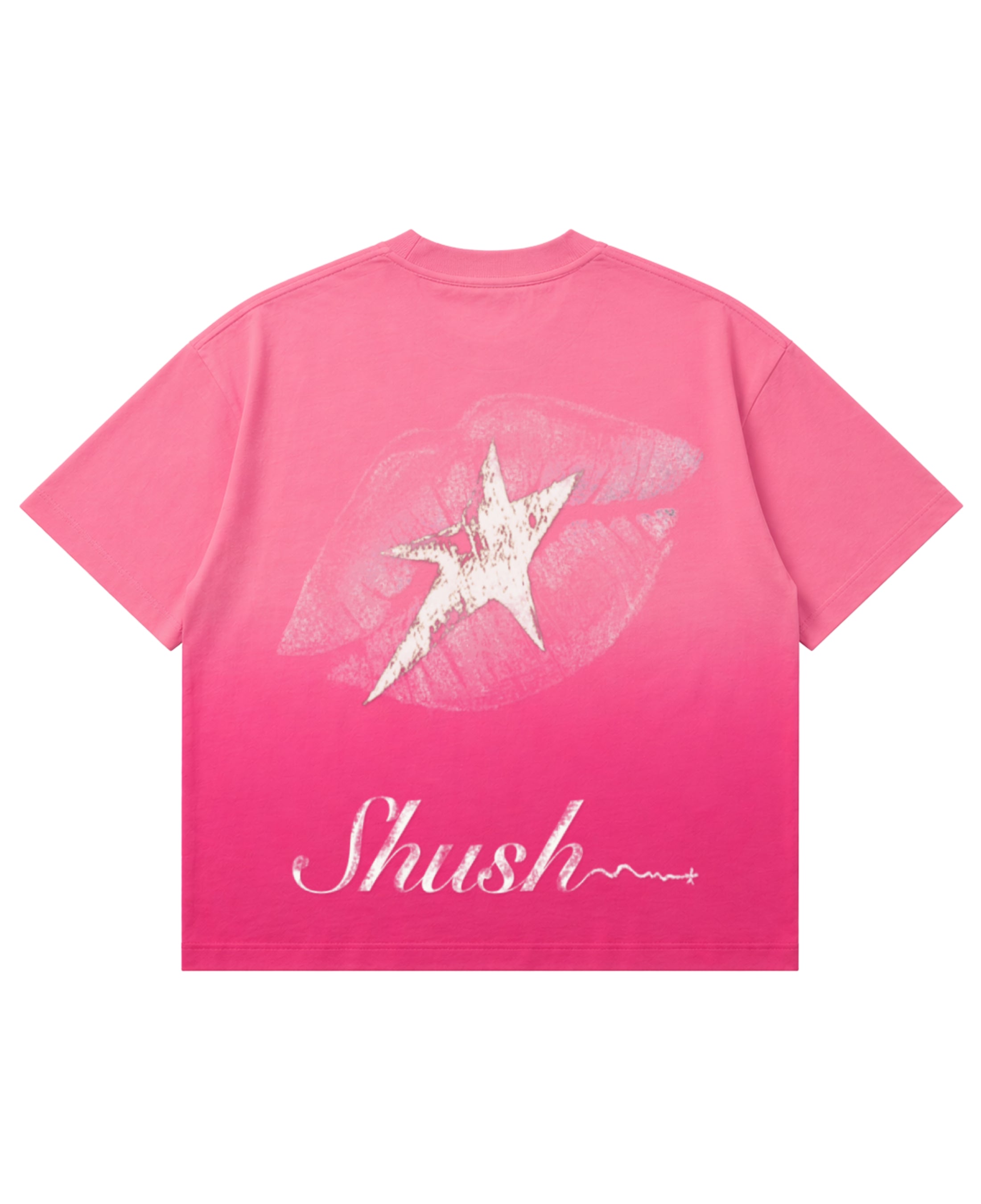 Pink Sunfade Ombré Wash Boxy Fit T-shirt Back Design