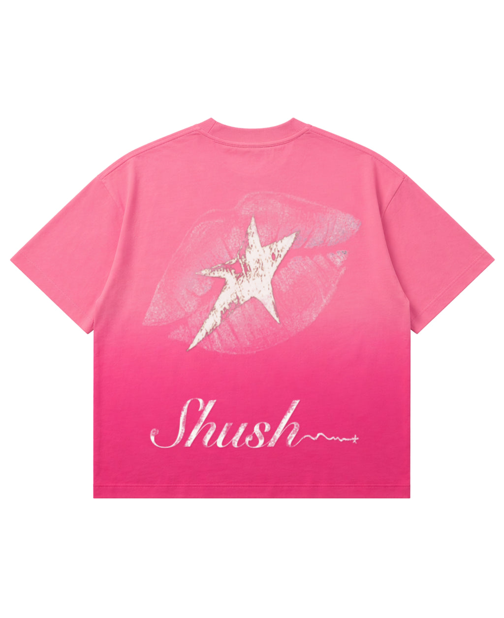 Pink Sunfade Ombré Wash Boxy Fit T-shirt Back Design