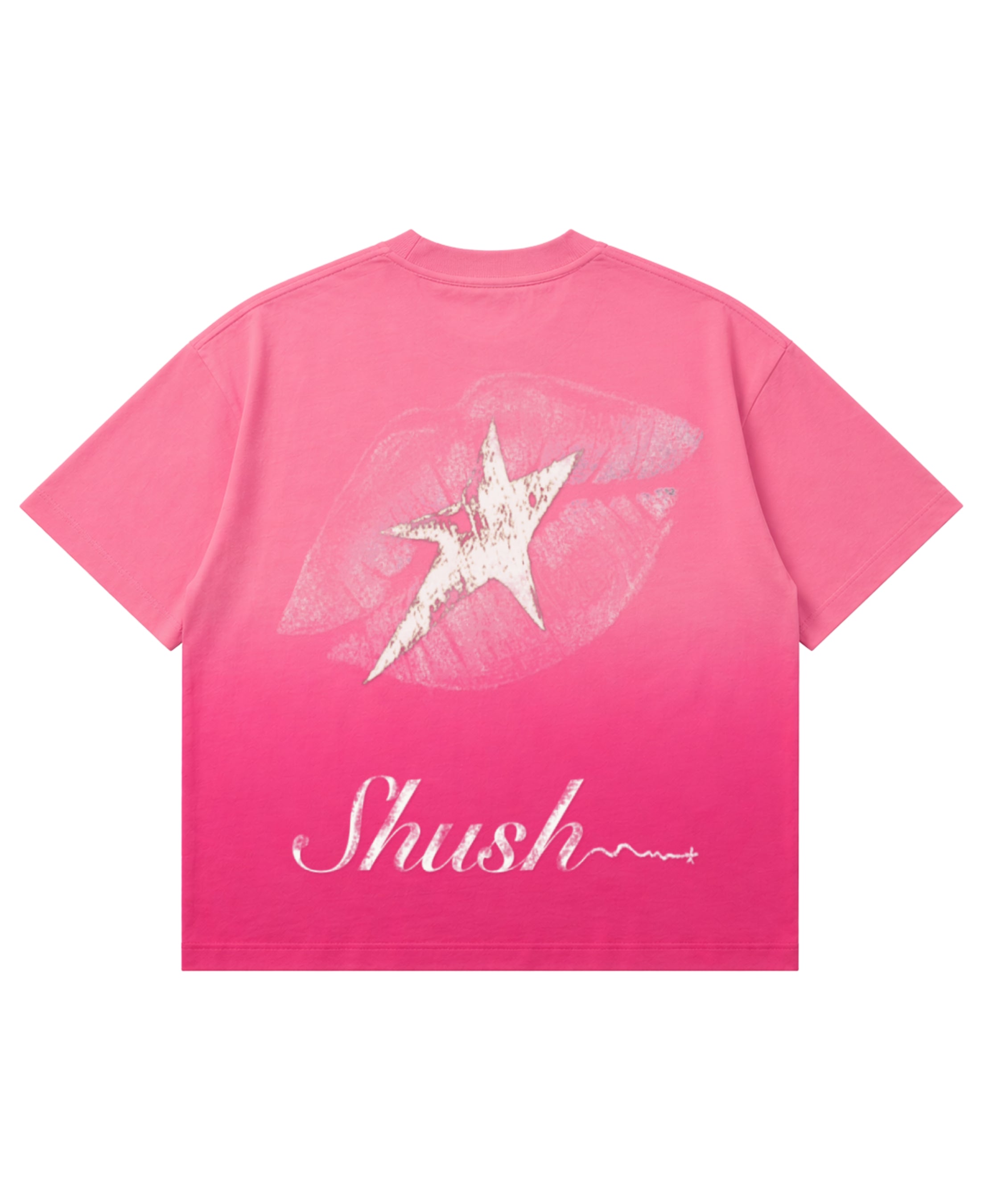 Pink Sunfade Ombré Wash Boxy Fit T-shirt Back Design