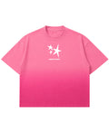 Pink Sunfade Ombré Wash Boxy Fit T-shirt Front Design