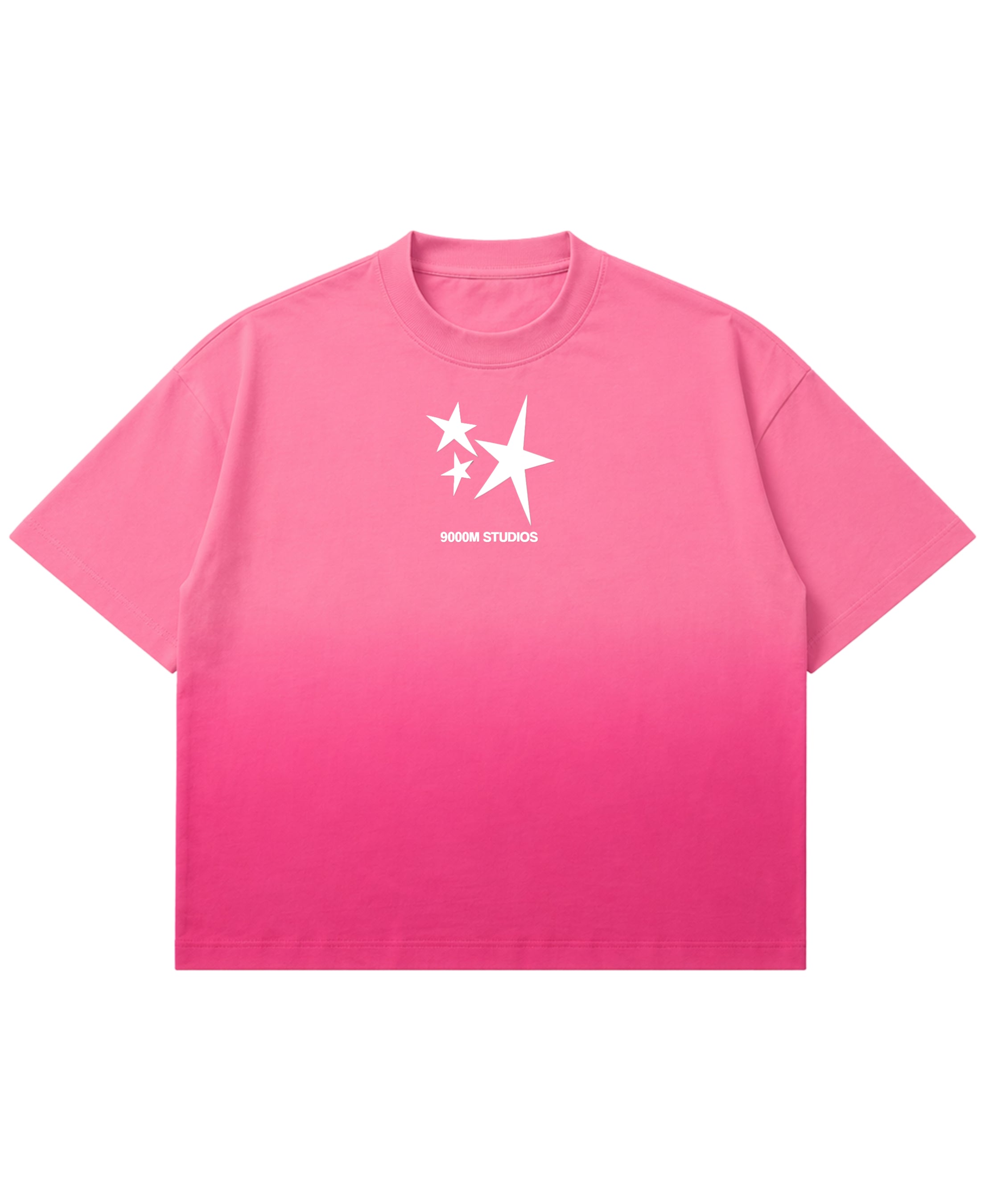 Pink Sunfade Ombré Wash Boxy Fit T-shirt Front Design